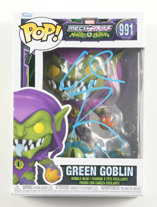 Willem Dafoe Signed "Marvel Mech Strike Monster Hunters" #991 Green Goblin Bobble-Head Funko Pop! Vinyl Figure (ACOA) at PristineAuction.com Willem Dafoe Signed "Marvel Mech Strike Monster Hunters" #991 Green Goblin Bobble-Head Funko Pop! Vinyl Figure (ACOA) at PristineAuction.com