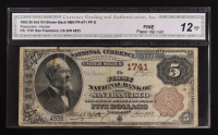 1882 United States First National Bank of San Francisco $5 Five Dollar Brown Seal National Bank Note (CGA F 12) at PristineAuction.com