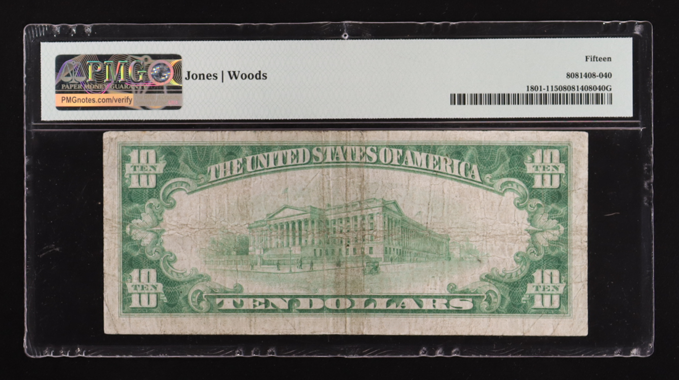 1929 United States First National Bank of Minneapolis $10 Ten Dollar Brown Seal National Bank Note (PMG CF 15) at PristineAuction.com 1929 United States First National Bank of Minneapolis $10 Ten Dollar Brown Seal National Bank Note (PMG CF 15) at PristineAuction.com