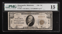 1929 United States First National Bank of Minneapolis $10 Ten Dollar Brown Seal National Bank Note (PMG CF 15) at PristineAuction.com