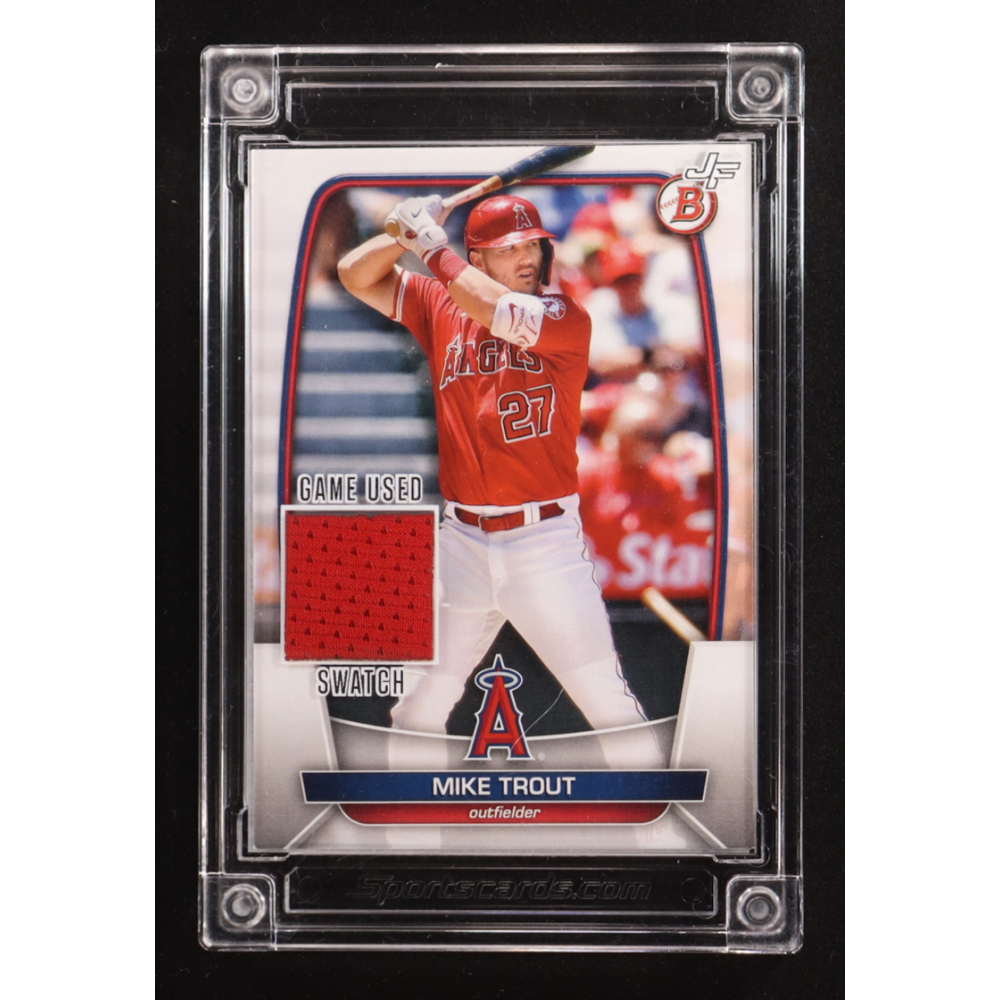 Mike Trout 2025 Jersey Fusion Baseball Edition Game Used Swatch #MT14U at PristineAuction.com