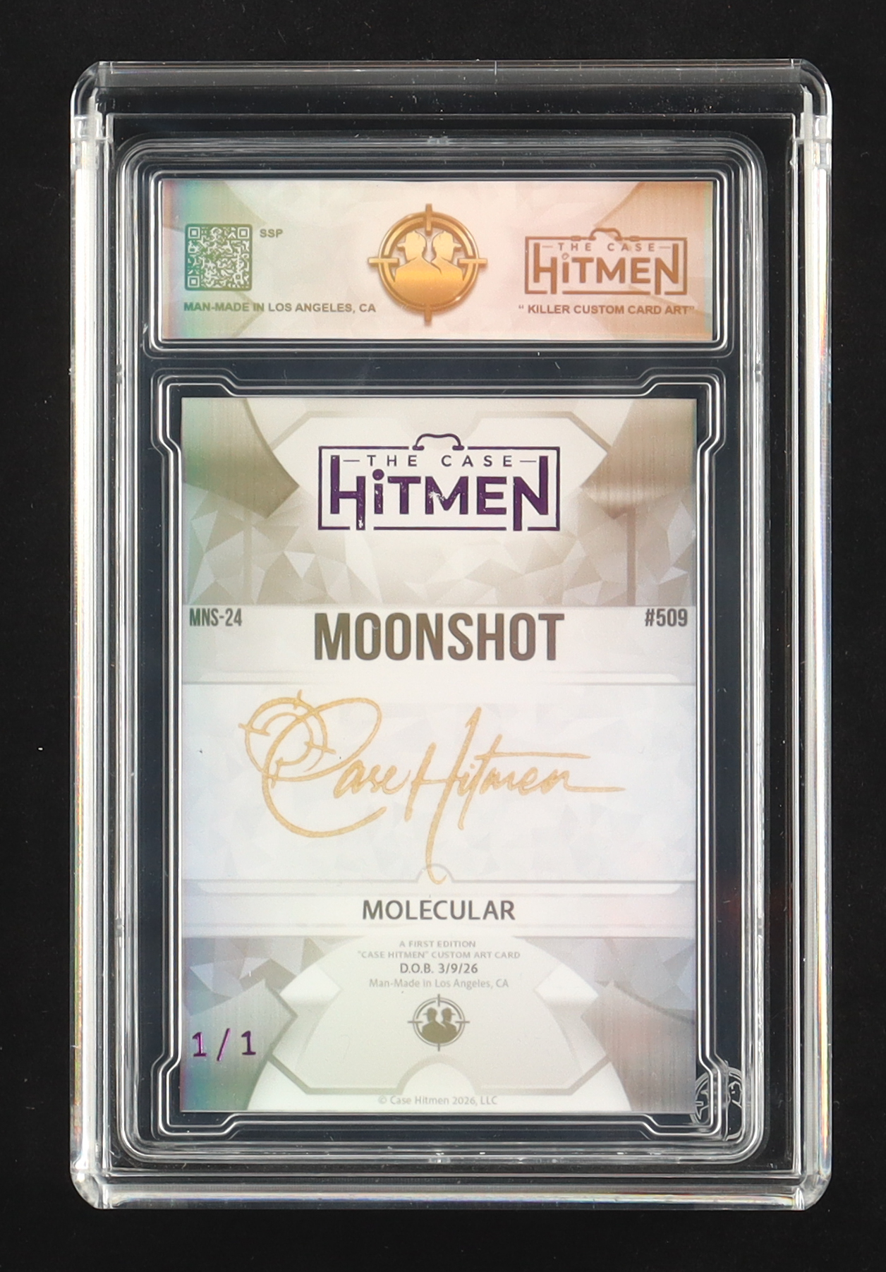 Moonshot Molecular | 2026 The Case Hitmen Artist Proof 1/1 Art Card with Display Case at PristineAuction.com Moonshot Molecular | 2026 The Case Hitmen Artist Proof 1/1 Art Card with Display Case at PristineAuction.com