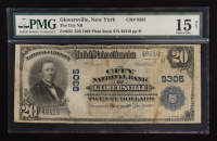 1902 United States The City National Bank of Gloversville, New York $20 Twenty Dollar Blue Seal National Bank Note (PMG CF 15) at PristineAuction.com