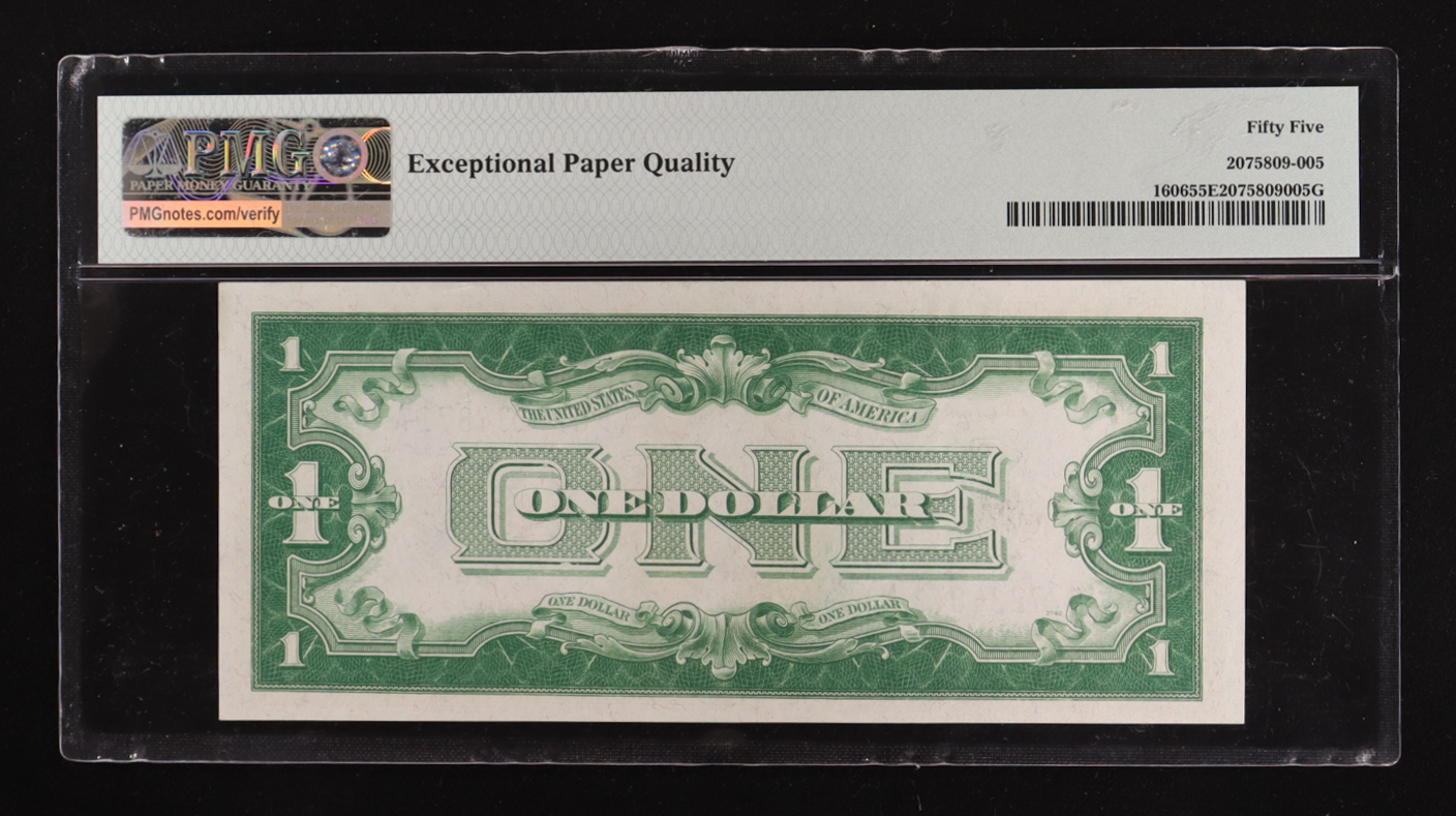 1934 United States Silver Certificate $1 One Dollar Blue Seal National Bank Note (PMG AC 55) at PristineAuction.com 1934 United States Silver Certificate $1 One Dollar Blue Seal National Bank Note (PMG AC 55) at PristineAuction.com
