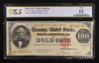 1922 United States Gold Certificate $100 One Hundred Dollar Red Seal National Bank Note (PCGS F 12) at PristineAuction.com