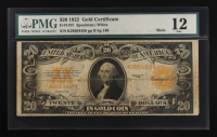 1922 United States Gold Certificate $20 Twenty Dollar National Bank Note - Orange Seal (PMG F 12) at PristineAuction.com