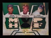 Ernie Banks / Roberto Clemente / Carl Yastrzemski 2008 Topps Triple Threads Relics Combos Emerald #40 #6/18 at PristineAuction.com