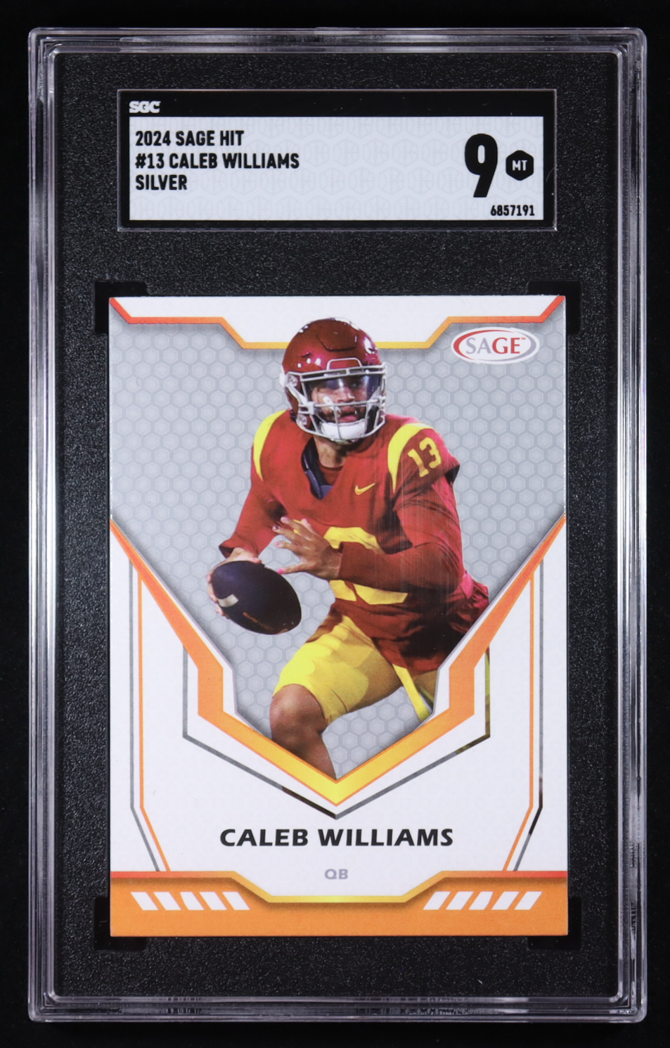 Caleb Williams 2024 SAGE HIT Silver #13 RC (SGC 9) at PristineAuction.com Caleb Williams 2024 SAGE HIT Silver #13 RC (SGC 9) at PristineAuction.com