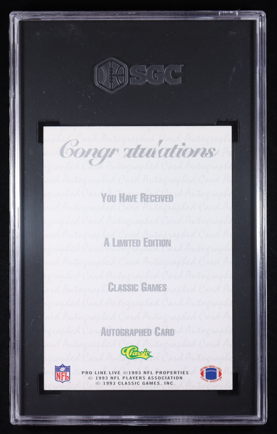 Jeff George Signed 1993 Classic Pro Line Live #404/1050 (SGC 8.5) at PristineAuction.com Jeff George Signed 1993 Classic Pro Line Live #404/1050 (SGC 8.5) at PristineAuction.com