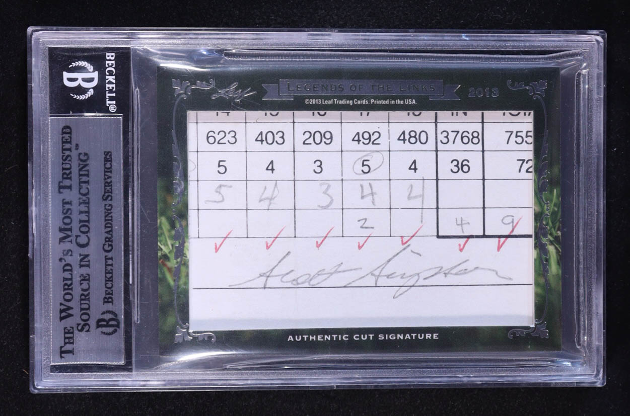 Hale Irwin / Scott Simpson 2014 Leaf Legends Of The Links Cut Signature #NNO #1/2 (BGS) at PristineAuction.com Hale Irwin / Scott Simpson 2014 Leaf Legends Of The Links Cut Signature #NNO #1/2 (BGS) at PristineAuction.com