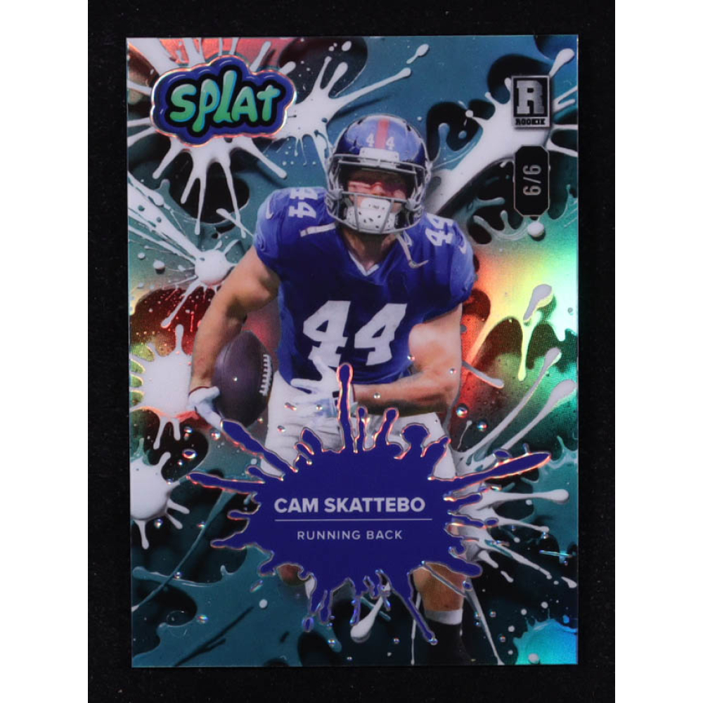 Cam Skattebo 2025 Wild Card Splat Background 5 Prismatic Teal #CS RC #6 ...