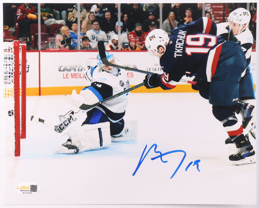 Matthew Tkachuk Signed Team USA 8x10 Photo (JSA) at PristineAuction.com Matthew Tkachuk Signed Team USA 8x10 Photo (JSA) at PristineAuction.com