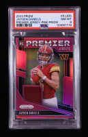 Jayden Daniels 2024 Panini Prizm Premier Jerseys Pink #2 RC (PSA 8) at PristineAuction.com