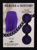 Karl Malone 2025 Leaf ITG Used Sports Heroes Of History Triple Relic Blue Foil #HH44 #33/35 at PristineAuction.com