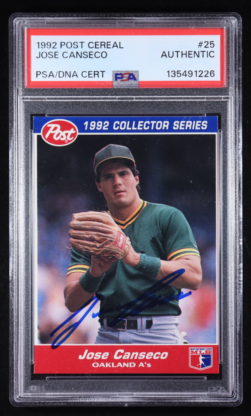 Jose Canseco Signed 1992 Post #25 (PSA) at PristineAuction.com Jose Canseco Signed 1992 Post #25 (PSA) at PristineAuction.com