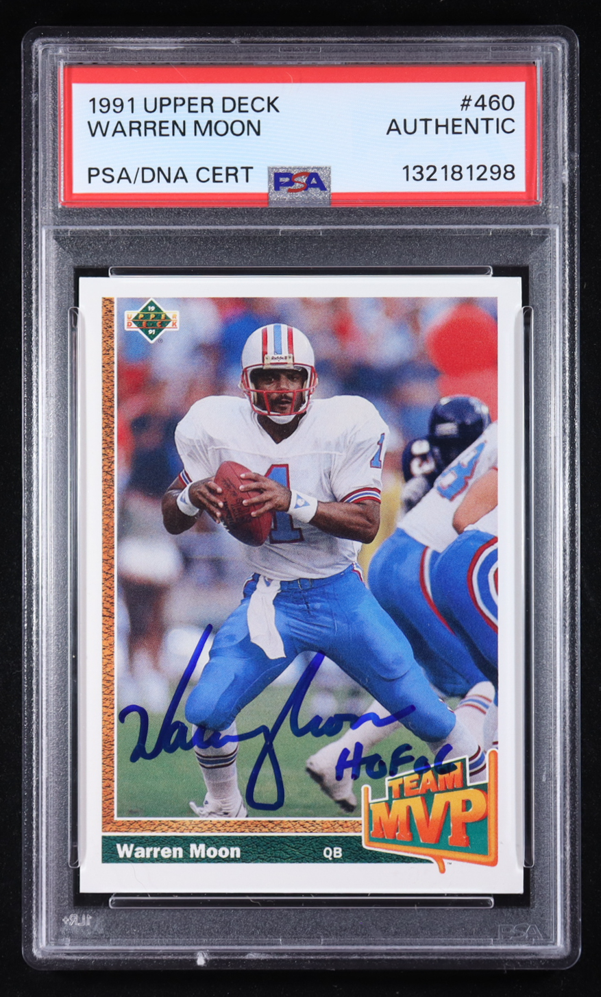 Warren Moon Signed 1991 Upper Deck #460 Inscribed "HOF 96" (PSA) at PristineAuction.com Warren Moon Signed 1991 Upper Deck #460 Inscribed "HOF 96" (PSA) at PristineAuction.com