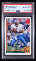 Warren Moon Signed 1991 Upper Deck #460 Inscribed "HOF 96" (PSA) at PristineAuction.com