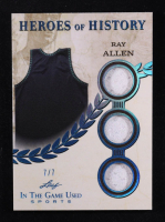 Ray Allen 2025 Leaf ITG Used Sports Heroes Of History Triple Relic Teal Foil #HH69 #7/7 at PristineAuction.com
