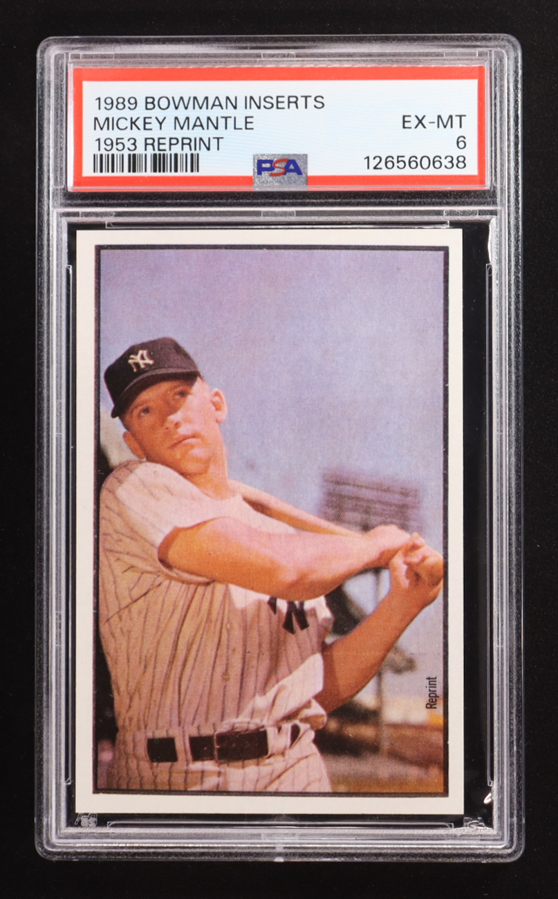Mickey Mantle 1989 Bowman Inserts 1953 Reprint (PSA 6) at PristineAuction.com Mickey Mantle 1989 Bowman Inserts 1953 Reprint (PSA 6) at PristineAuction.com