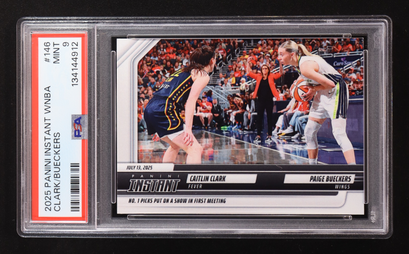 Caitlin Clark / Paige Bueckers 2025-26 Panini Instant WNBA #146 RC #1/7178 (PSA 9) at PristineAuction.com Caitlin Clark / Paige Bueckers 2025-26 Panini Instant WNBA #146 RC #1/7178 (PSA 9) at PristineAuction.com