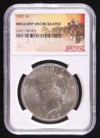 1922 Peace Silver Dollar - Stagecoach Label (NGC Brilliant Uncirculated) at PristineAuction.com