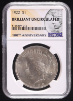 1922 Peace Silver Dollar 100th Anniversaary (NGC BRILLIANT UNCIRCULATED) at PristineAuction.com