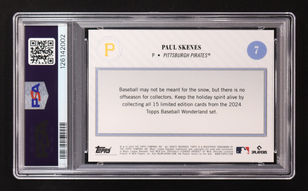 Paul Skenes 2024 Topps Wonderland Gift Box #7 RC (PSA 9) at PristineAuction.com Paul Skenes 2024 Topps Wonderland Gift Box #7 RC (PSA 9) at PristineAuction.com