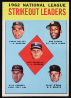 Don Drysdale / Sandy Koufax / Bob Gibson / Billy O'Dell / Dick Farrell 1963 Topps #9 NL Strikeout Leaders at PristineAuction.com