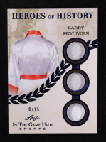 Larry Holmes 2025 Leaf ITG Used Sports Heroes Of History Triple Relic Blue Foil #HH50 #8/15 at PristineAuction.com