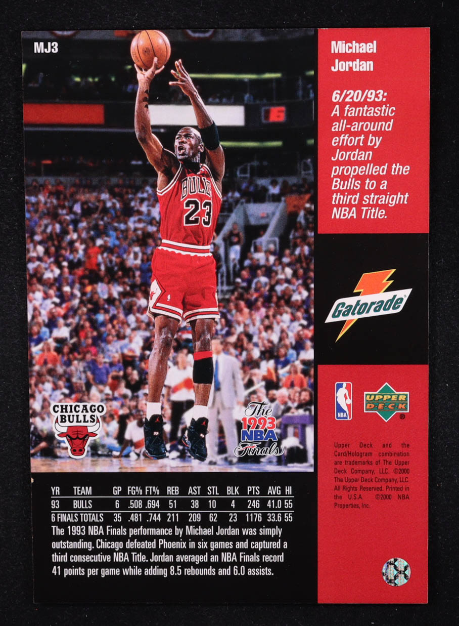 Michael Jordan 1999 Upper Deck Michael Jordan Gatorade #MJ1 at PristineAuction.com Michael Jordan 1999 Upper Deck Michael Jordan Gatorade #MJ1 at PristineAuction.com