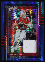 Drake Maye 2025 Donruss Optic Donruss Threads Blue Hyper #14 at PristineAuction.com