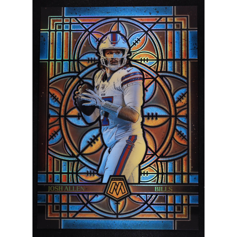 Josh Allen 2025 Panini Mosaic Stained Glass Oversized #2 at PristineAuction.com