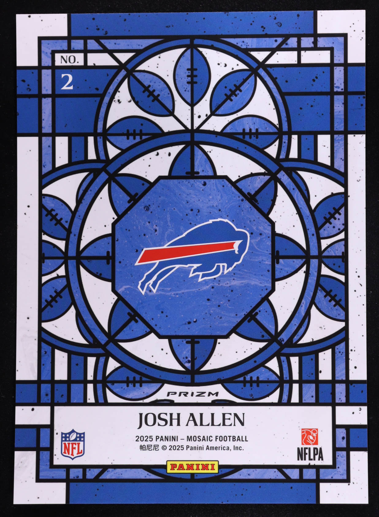 Josh Allen 2025 Panini Mosaic Stained Glass Oversized #2 at PristineAuction.com Josh Allen 2025 Panini Mosaic Stained Glass Oversized #2 at PristineAuction.com