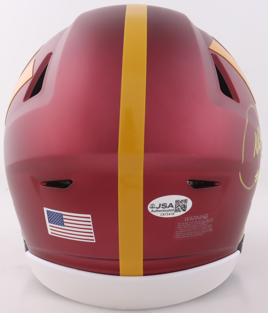Mike Sainristil Signed Commanders Mid-Size SpeedFlex Helmet with Visor (JSA) at PristineAuction.com Mike Sainristil Signed Commanders Mid-Size SpeedFlex Helmet with Visor (JSA) at PristineAuction.com