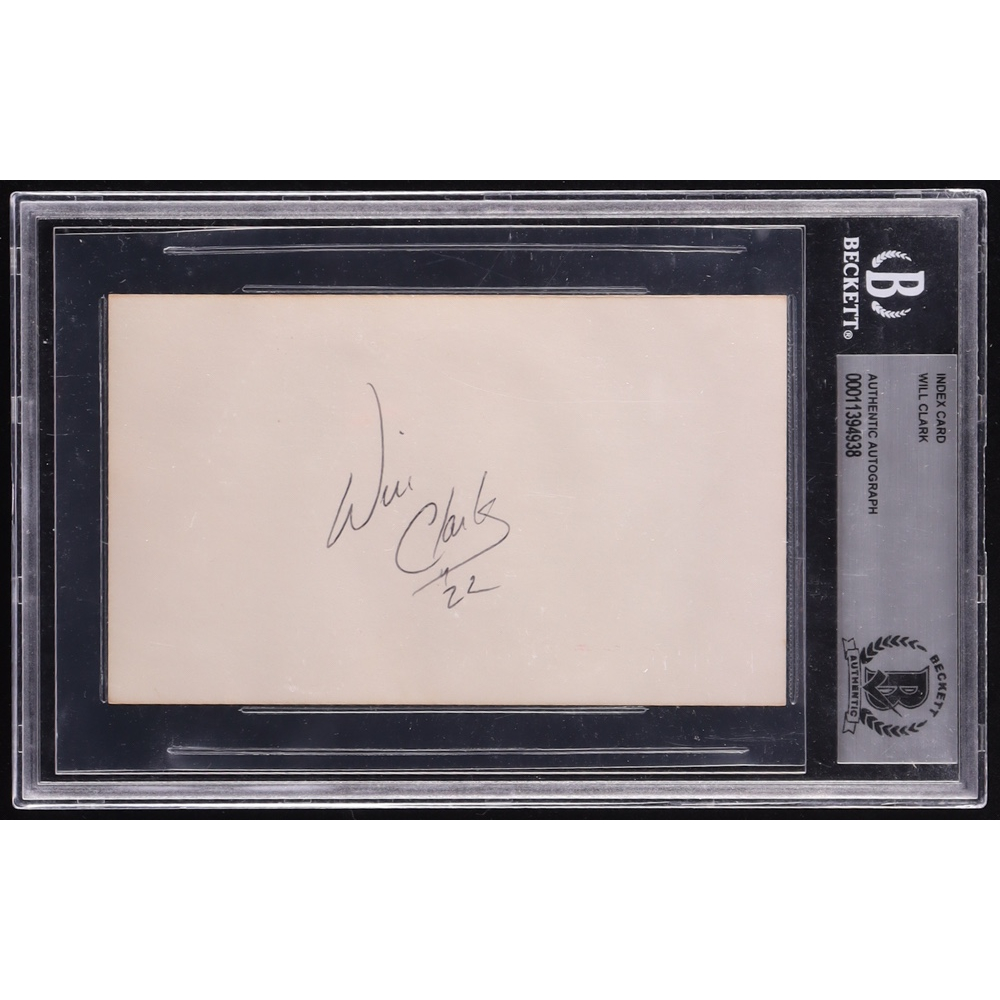 Will Clark Signed Index Card (BAS) at PristineAuction.com