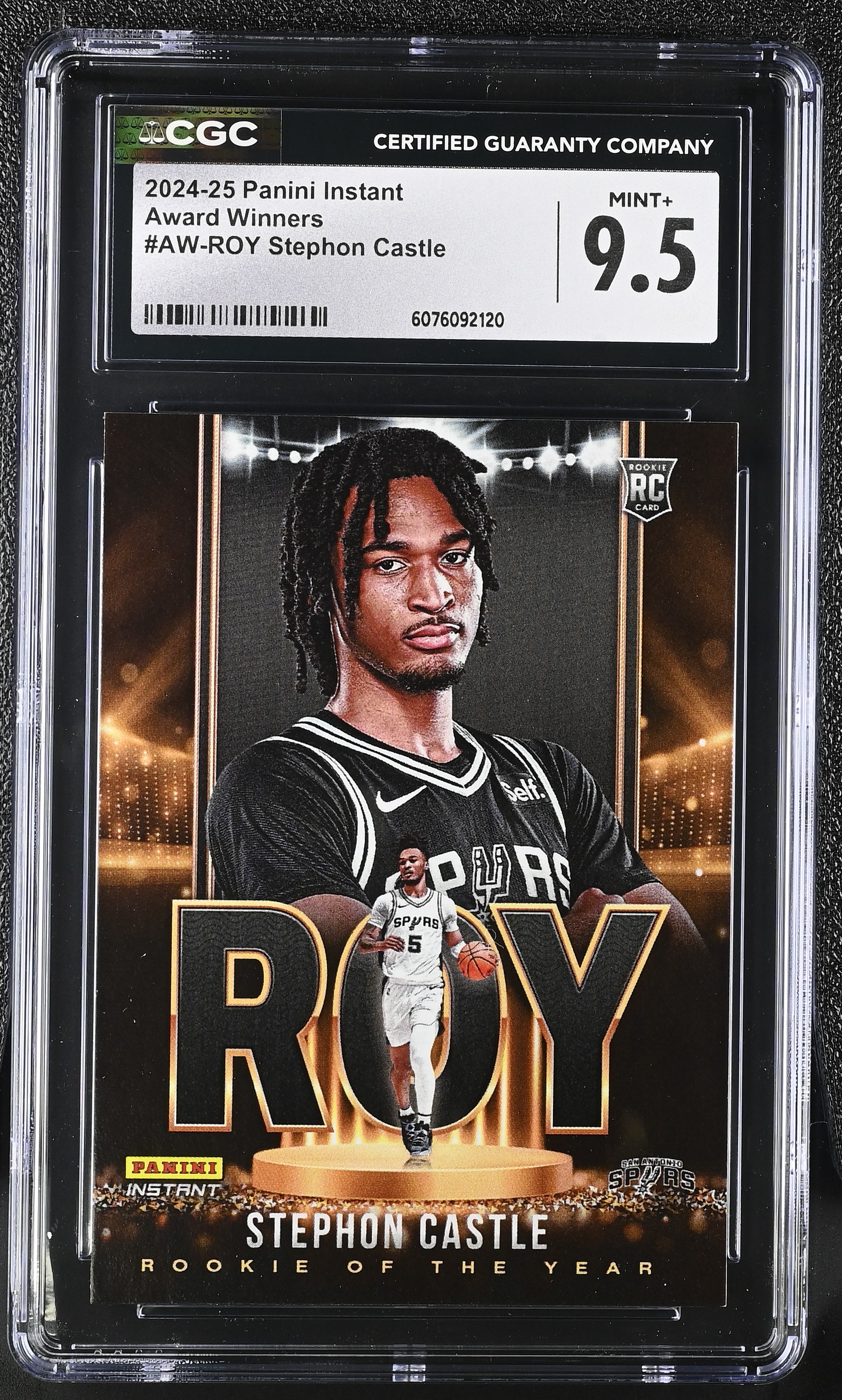 Stephon Castle 2024-25 Panini Instant Award Winners #AW-ROY RC #1/1207 (CGC 9.5) at PristineAuction.com Stephon Castle 2024-25 Panini Instant Award Winners #AW-ROY RC #1/1207 (CGC 9.5) at PristineAuction.com