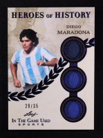 Diego Maradona 2025 Leaf ITG Used Sports Heroes Of History Triple Relic Blue Foil #HH25 #29/35 at PristineAuction.com