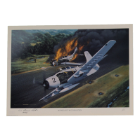Col. Bernard Fisher Signed Stan Stokes "Downed, But Not Forgotten" Lithograph Inscribed "CMOH" (AIV) at PristineAuction.com