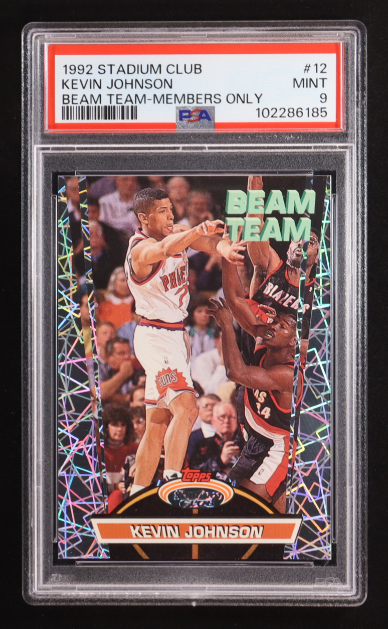 Kevin Johnson 1992-93 Stadium Club Beam Team Members Only Parallel #12 (PSA 9) at PristineAuction.com Kevin Johnson 1992-93 Stadium Club Beam Team Members Only Parallel #12 (PSA 9) at PristineAuction.com