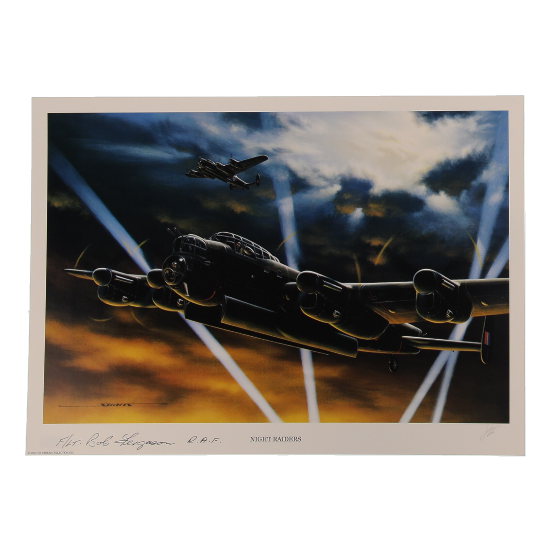 Robert Ferguson Signed Stan Stokes "Night Raiders" Lithograph Inscribed "F/LT" & "R.A.F." (AIV) at PristineAuction.com Robert Ferguson Signed Stan Stokes "Night Raiders" Lithograph Inscribed "F/LT" & "R.A.F." (AIV) at PristineAuction.com