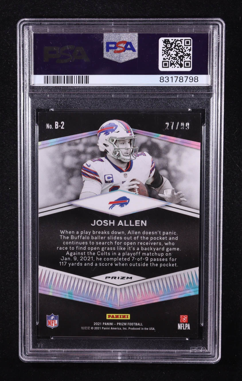 Josh Allen 2021 Panini Prizm Brilliance Prizms Blue Ice #2 #27/99 (PSA 10) at PristineAuction.com Josh Allen 2021 Panini Prizm Brilliance Prizms Blue Ice #2 #27/99 (PSA 10) at PristineAuction.com