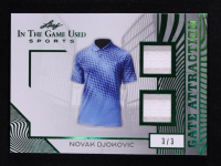 Novak Djokovic 2025 Leaf ITG Used Sports Gate Attraction Dual Relic Green Foil #GA28 #3/3 at PristineAuction.com