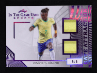 Vinicius Junior 2025 Leaf ITG Used Sports Gate Attraction Dual Relic Purple Foil #GA44 #6/6 at PristineAuction.com