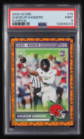 Shedeur Sanders 2025 Score Rookies Pumpkin #15 RC (PSA 9) at PristineAuction.com
