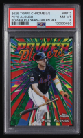 Pete Alonso 2025 Topps Chrome Logofractor Power Players Green Refractors #PP12 #77/99 (PSA 8) at PristineAuction.com