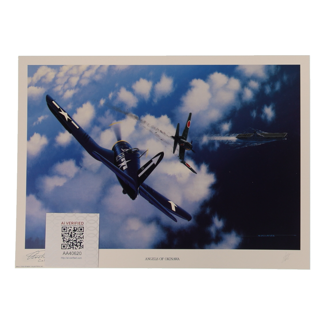 Archie Donahue Signed Stan Stokes "Angels Of Okinawa" Lithograph Inscribed "Col. USMC R" (AIV) at PristineAuction.com Archie Donahue Signed Stan Stokes "Angels Of Okinawa" Lithograph Inscribed "Col. USMC R" (AIV) at PristineAuction.com