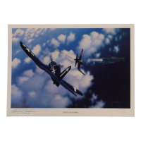Archie Donahue Signed Stan Stokes "Angels Of Okinawa" Lithograph Inscribed "Col. USMC R" (AIV) at PristineAuction.com