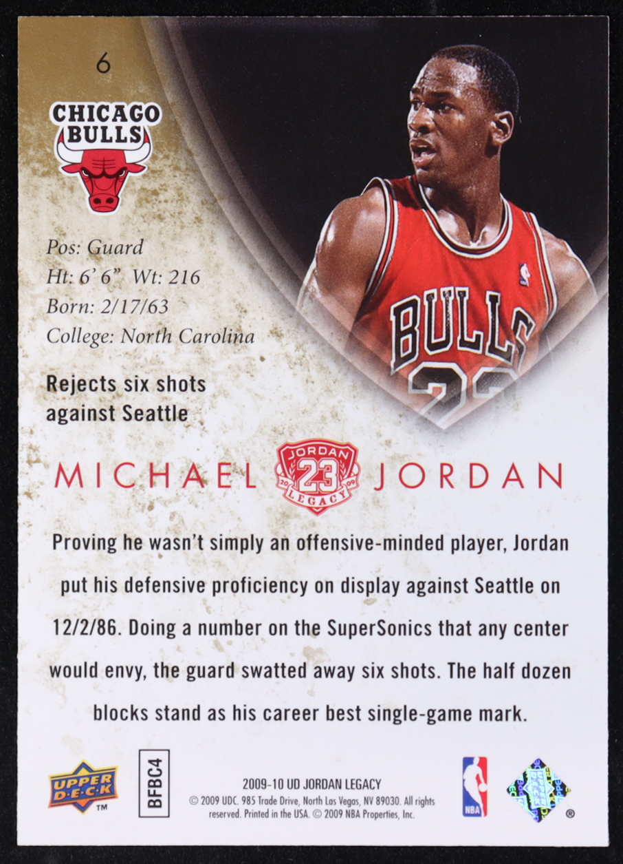Michael Jordan 2009-10 Upper Deck Michael Jordan Legacy Collection #6 at PristineAuction.com Michael Jordan 2009-10 Upper Deck Michael Jordan Legacy Collection #6 at PristineAuction.com
