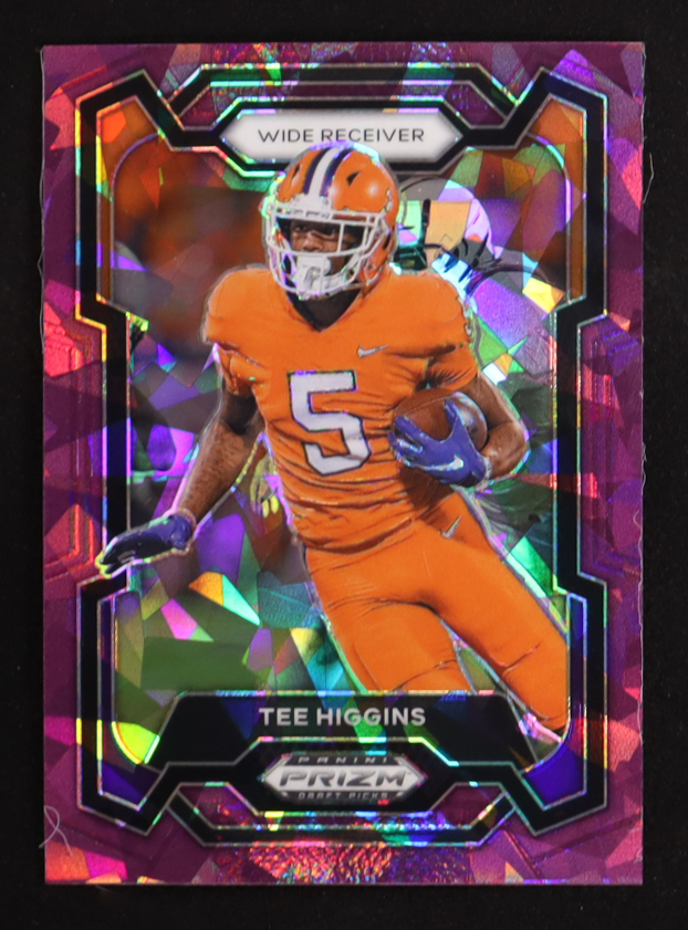 Tee Higgins 2024 Panini Prizm Draft Picks Purple Ice #24 #027/149 at PristineAuction.com Tee Higgins 2024 Panini Prizm Draft Picks Purple Ice #24 #027/149 at PristineAuction.com