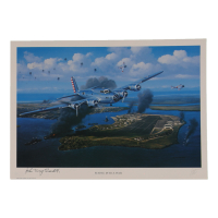 John "Davy" Crockett Signed Stan Stokes "Flying Into A War" Lithograph (AIV) at PristineAuction.com